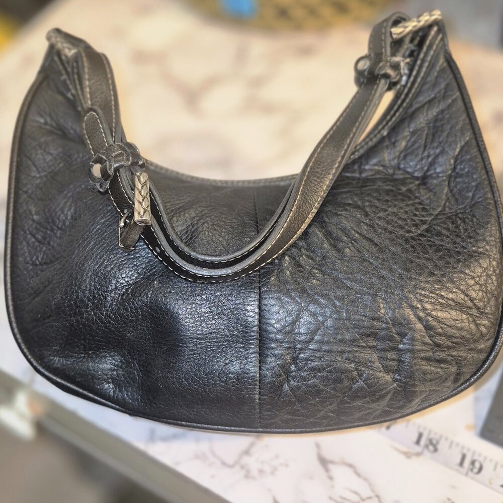 THE SAK Purse, 8x9 small shoulder bag. black w/ silver hardware